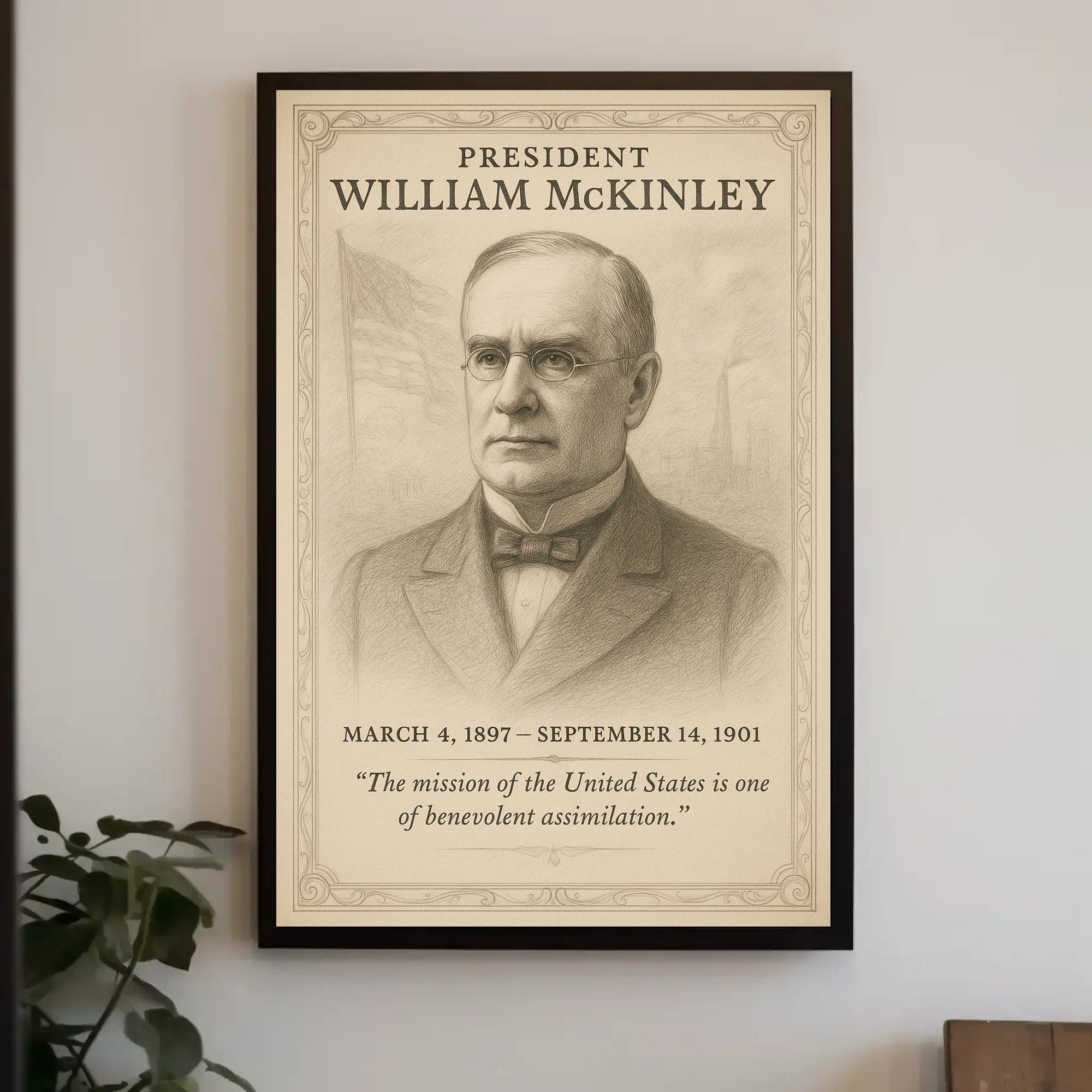 William McKinley 25th President Sketch Poster Art Print Decor PosterGoat