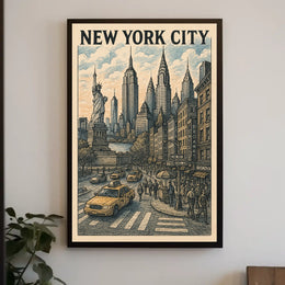 New York City Poster Timeless Urban Landscape Home Decor
