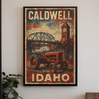 Caldwell Idaho Vintage Travel Wanderlust Poster