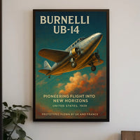 Burnelli UB-14 Vintage Aviation Poster Art 1939
