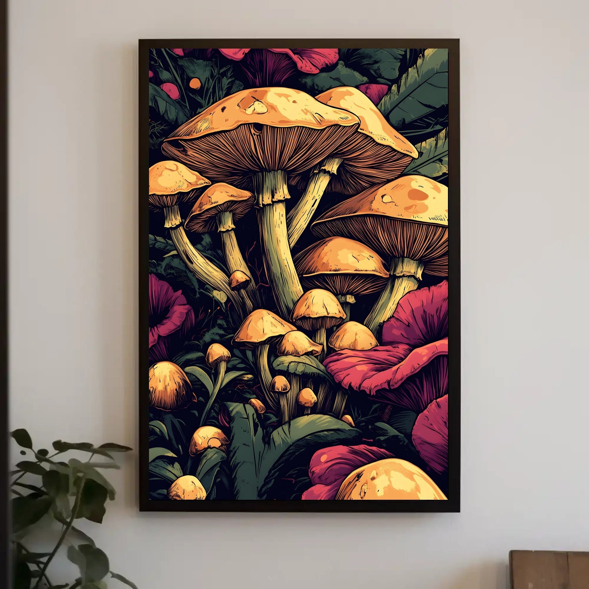 Enchanted Forest Mushroom Wall Art Print