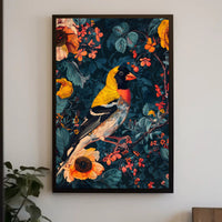 Vibrant Nature Wall Art Print with Bird Design