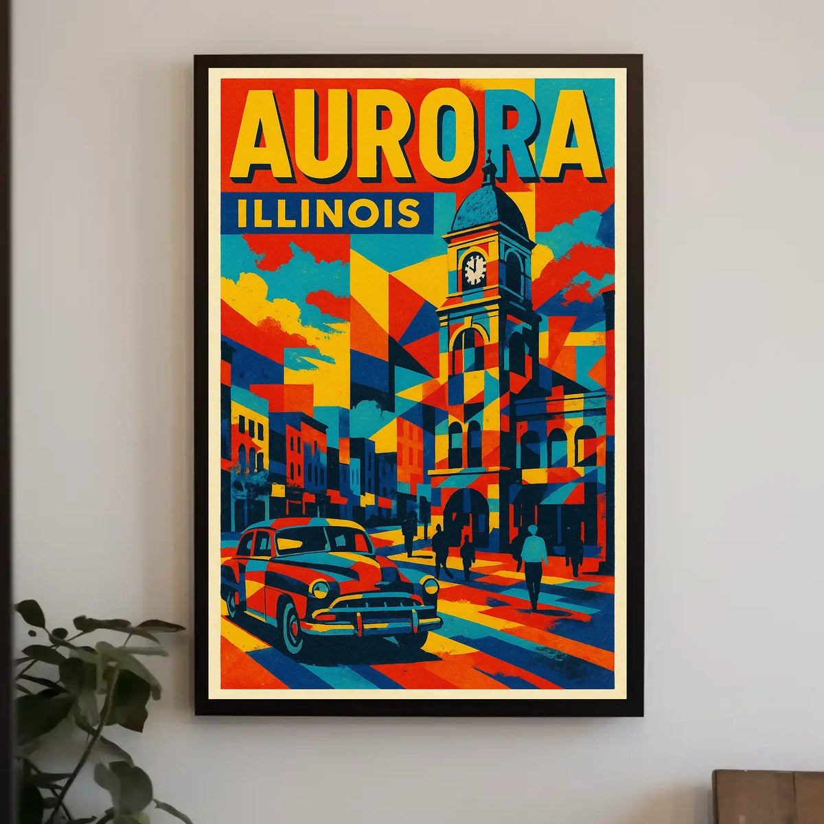 Aurora, Illinois Vibrant Cityscape Poster