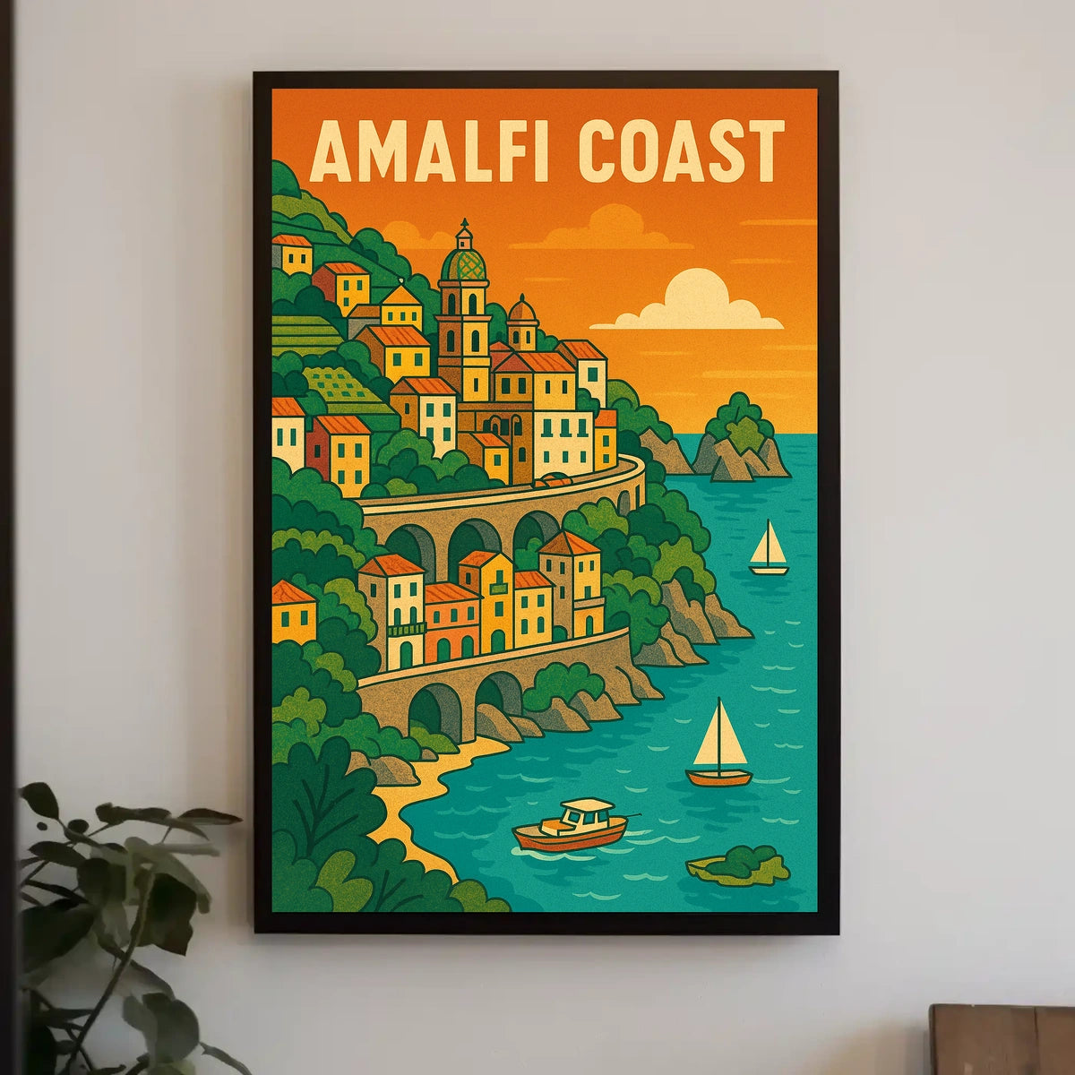 Amalfi Coast Poster 18x24 Scenic Wall Art Print Gift Idea