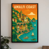 Amalfi Coast Poster 18x24 Scenic Wall Art Print Gift Idea