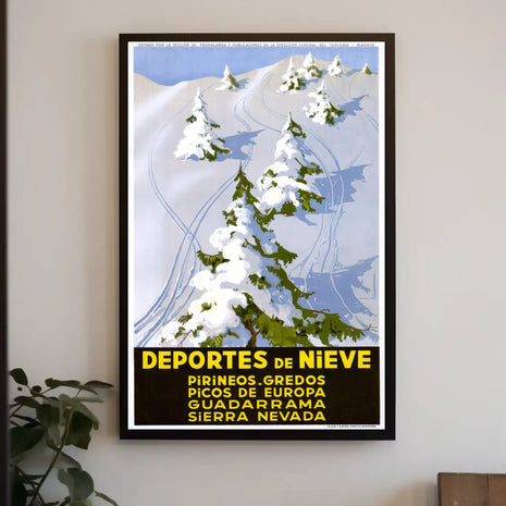 Winter Sports Adventure in Spain Travel Poster