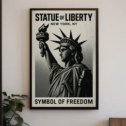 Statue of Liberty Vintage Art in Cultural or Heritage Poster