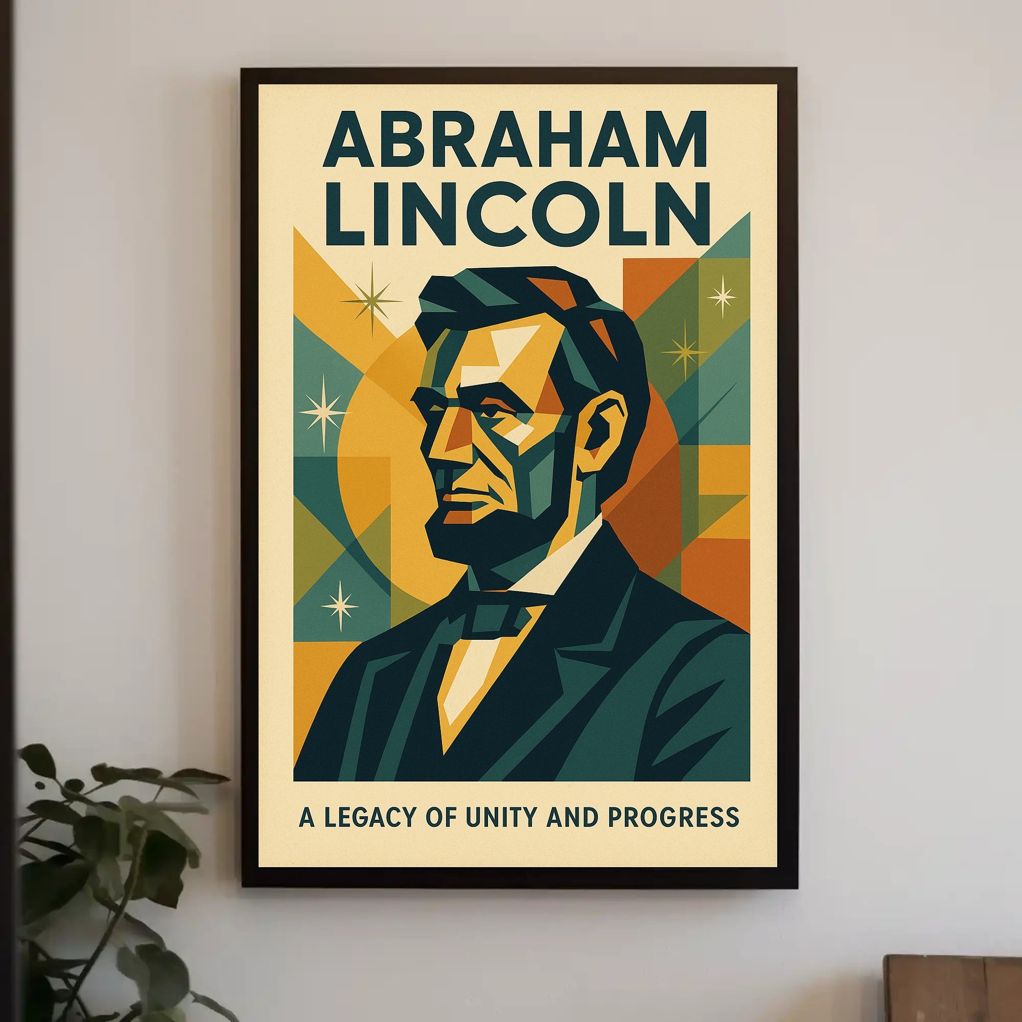 Abraham Lincoln A Legacy of Unity and Progress Poster PosterGoat