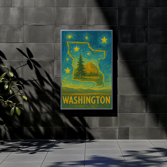 Washington Starry Night Poster