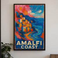 Amalfi Coast Poster Wall Art Print 18x24 Coastal Decor