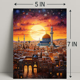 Sunset Over The Ancient City Poster
