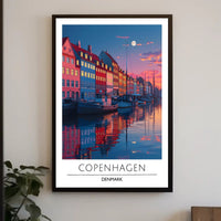 Copenhagen Nyhavn Twilight Scene Urban or Cityscape Poster