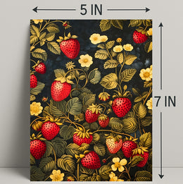 Strawberry Botanical Art Poster in Abstract or Artistic Poster