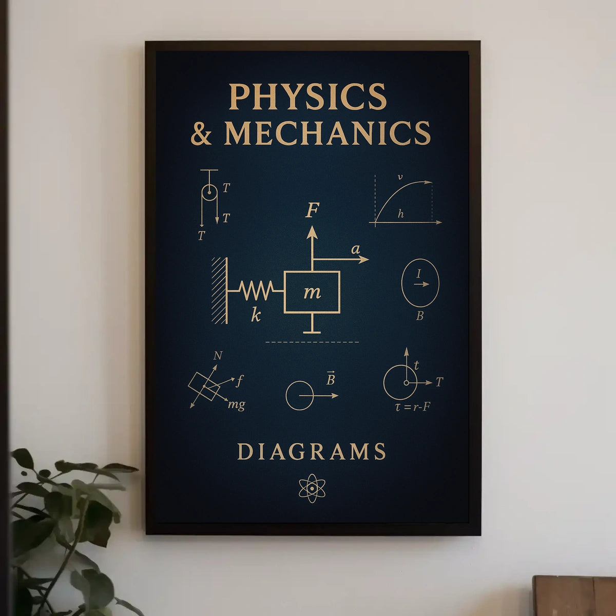 Physics Mechanics Diagrams Poster