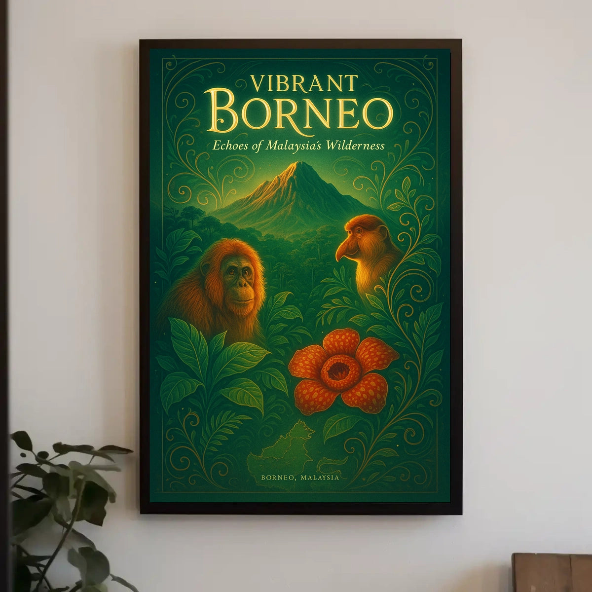 Vibrant Borneo Echoes of Malaysias Wilderness Poster