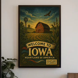 Welcome To Iowa Heartland Of America Poster