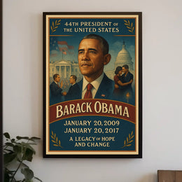 Obama Illustrated Art Print Presidential Poster