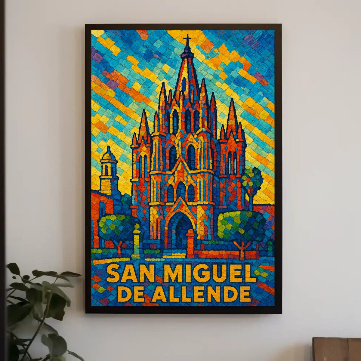 San Miguel de Allende Vibrant Mosaic Poster