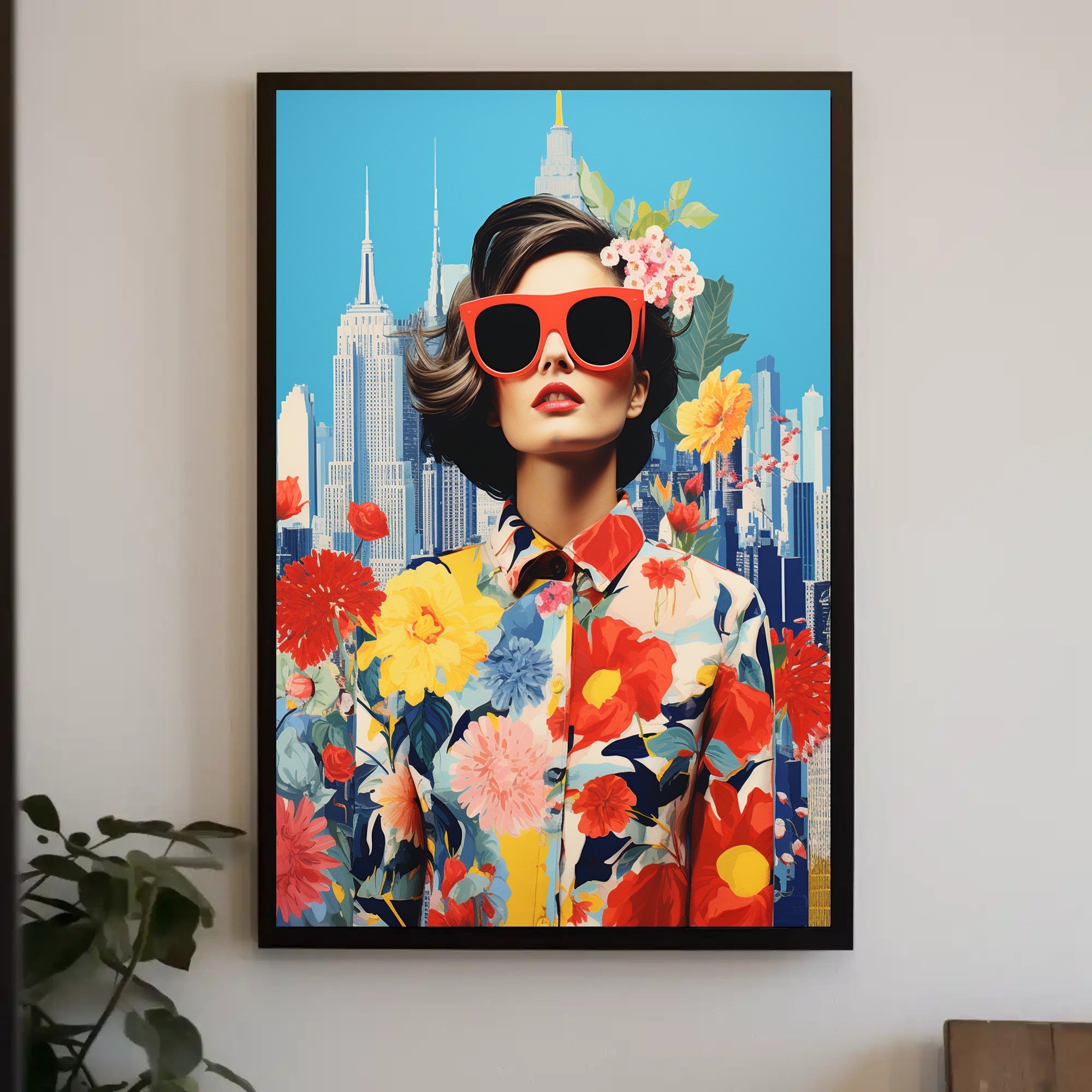 Floral Fusion In The City Poster