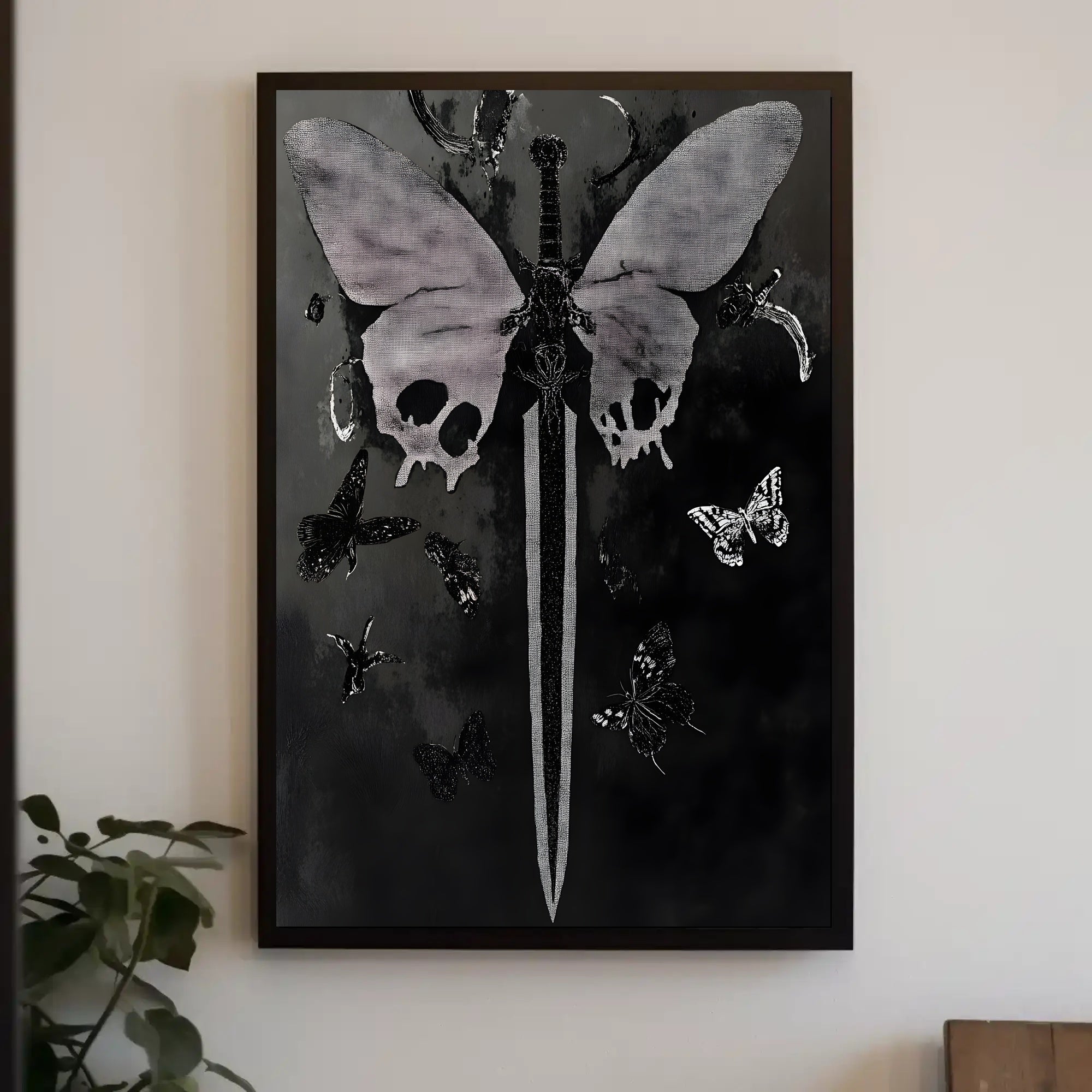 Sword and Butterfly Gothic Art Fantasy or Mythology Poster PosterGoat