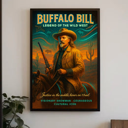 Buffalo Bill Vintage Western Cultural or Heritage Poster