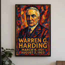Warren G. Harding 29th President of the United States Glitch Hop Art Poster