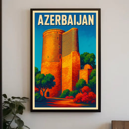 Azerbaijan Iconic Landmark Poster