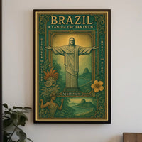 Brazilian Enchantment Vintage Art Travel Poster