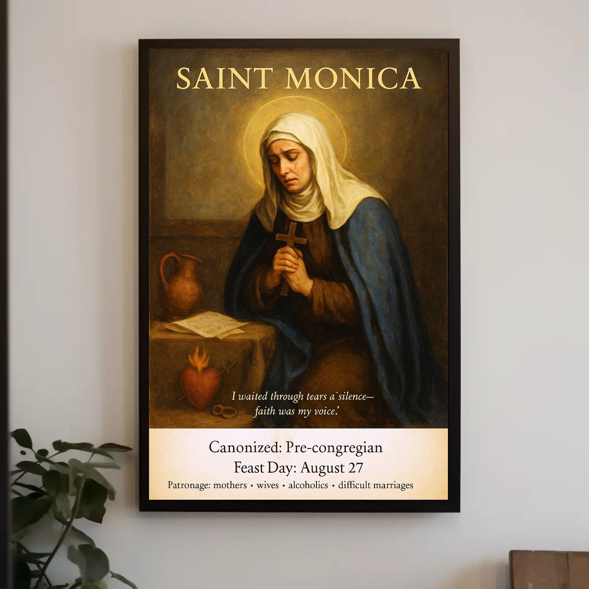 Saint Monica  Patron of Mothers and Wives Poster PosterGoat
