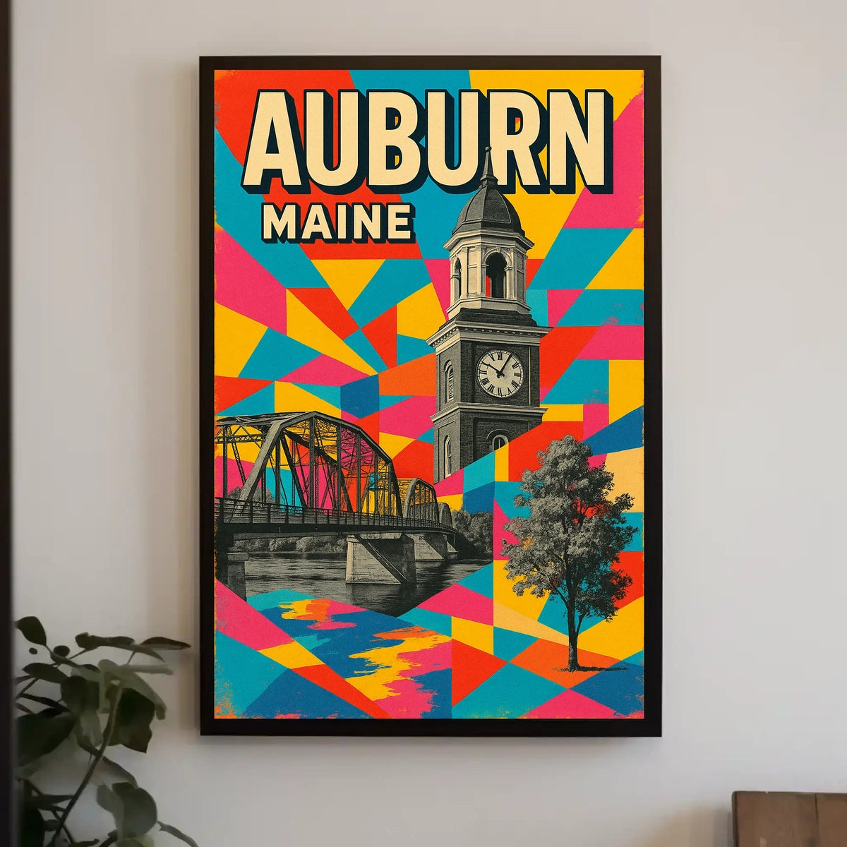 Auburn, Maine A Vibrant Tribute Poster