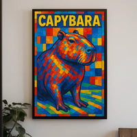 Capybara Mosaic Art Poster