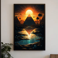 Sunset Over The Pyramids Poster