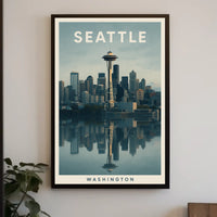 Seattle Skyline Reflection Poster