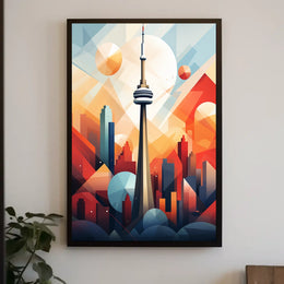 Vibrant Toronto Skyline Abstract Art Print - Abstract, Artistic Poster