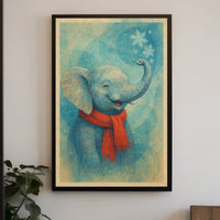 Winter Elephant Poster