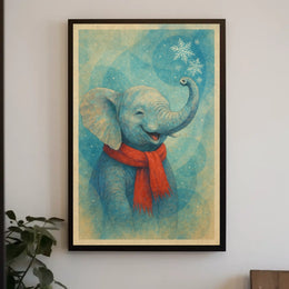 Winter Elephant Poster