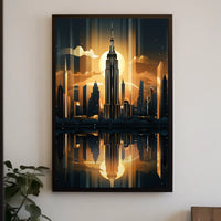 Empire State Building Skyline Art Deco Travel Poster