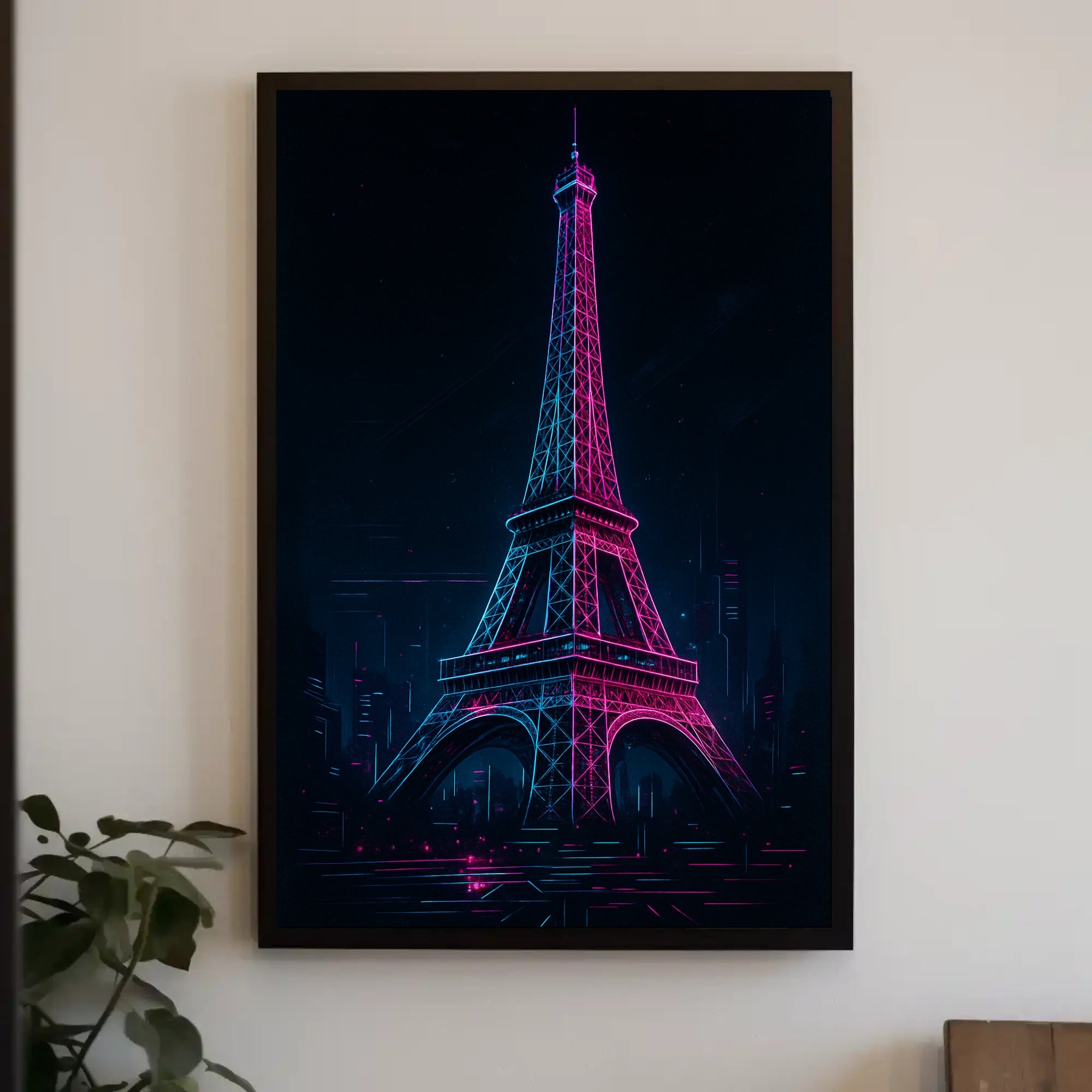 Neon Paris Wall Art Print for Home Decor PosterGoat