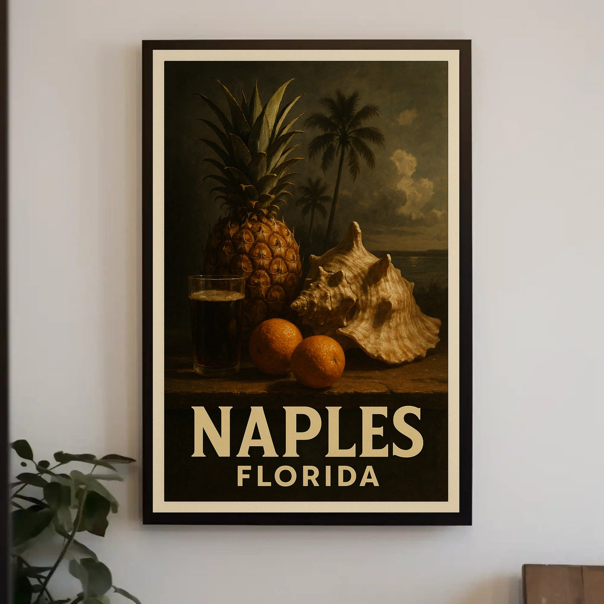 Tropical Essence Of Naples Poster Coastal Wall Art Decor