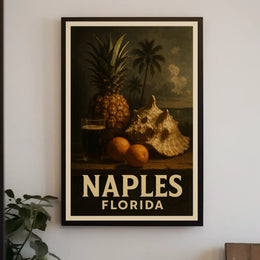 Tropical Essence Of Naples Poster Coastal Wall Art Decor