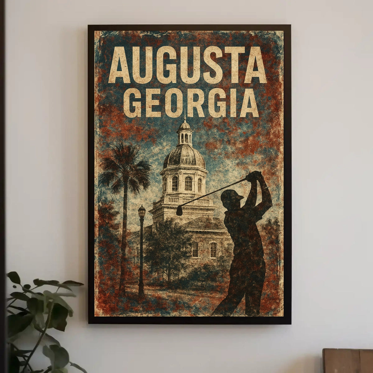 Augusta Georgia Cityscape Vintage Tribute Timeless Heritage Travel Decor Souvenir Art Deco Poster
