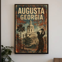 Augusta Georgia Cityscape Vintage Tribute Timeless Heritage Travel Decor Souvenir Art Deco Poster