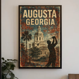 Augusta Georgia Cityscape Vintage Tribute Timeless Heritage Travel Decor Souvenir Art Deco Poster