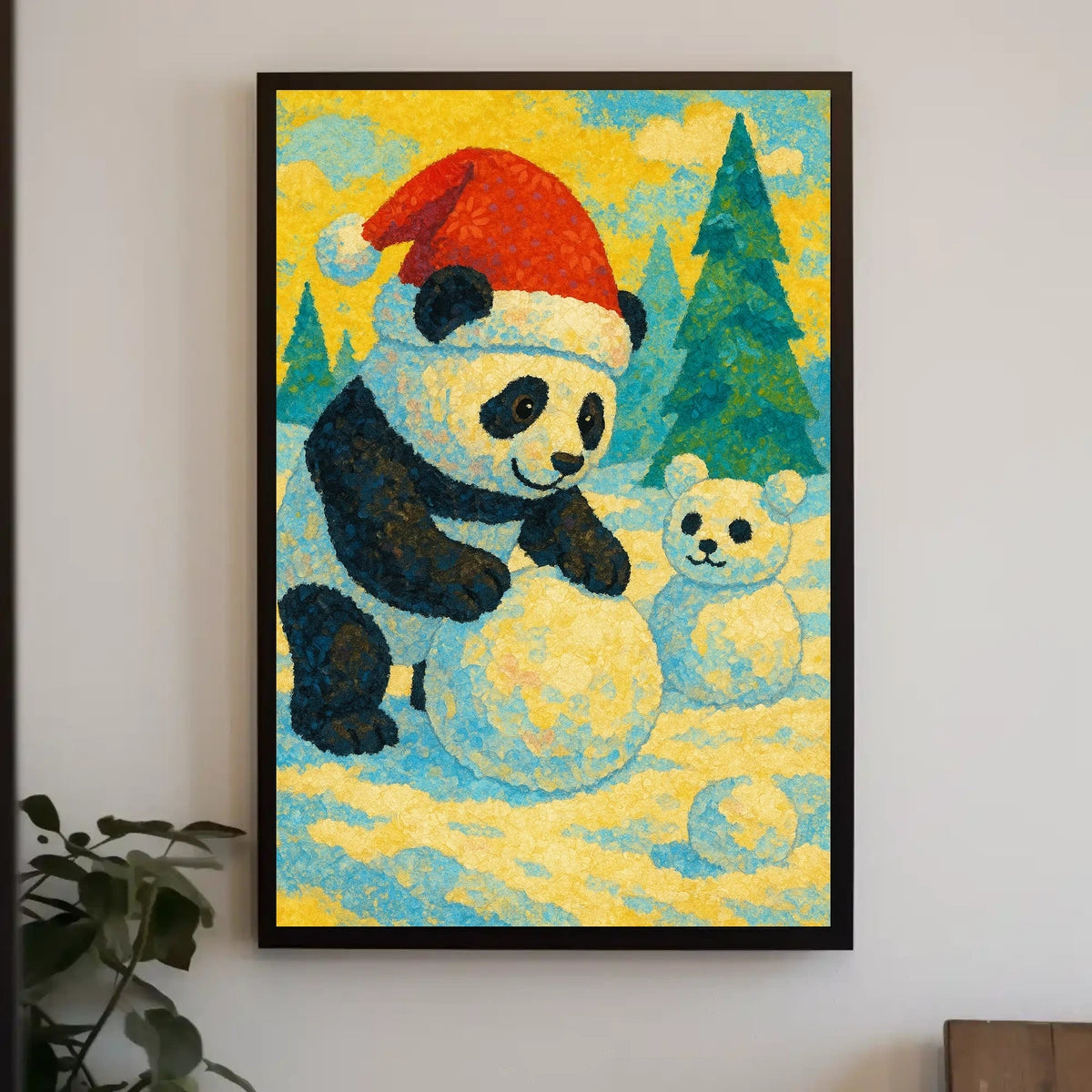 Festive Panda in Winter Wonderland Poster