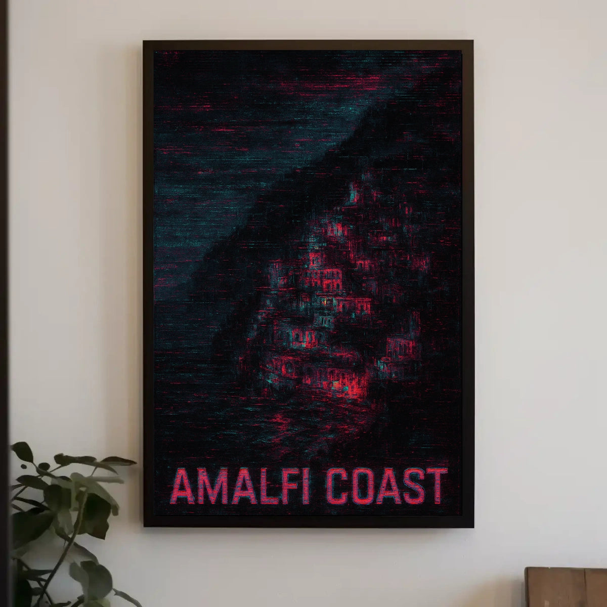 Amalfi Coast Abstract Nightscape Poster Wall Art Decor