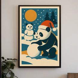 Winter Wonderland with Pandas Poster