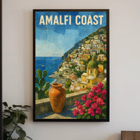 Amalfi Coast Poster 18x24 Coastal Wall Art Decor Vibe