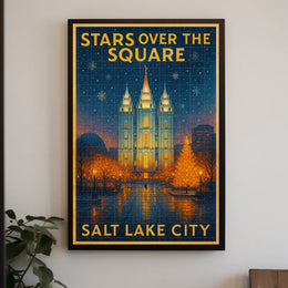 Stars Over The Square Salt Lake City Poster