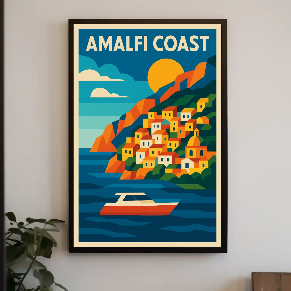 Amalfi Coast Poster Wall Art Scenic Coastal Decor Artwork