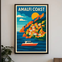 Amalfi Coast Poster Wall Art Scenic Coastal Decor Artwork